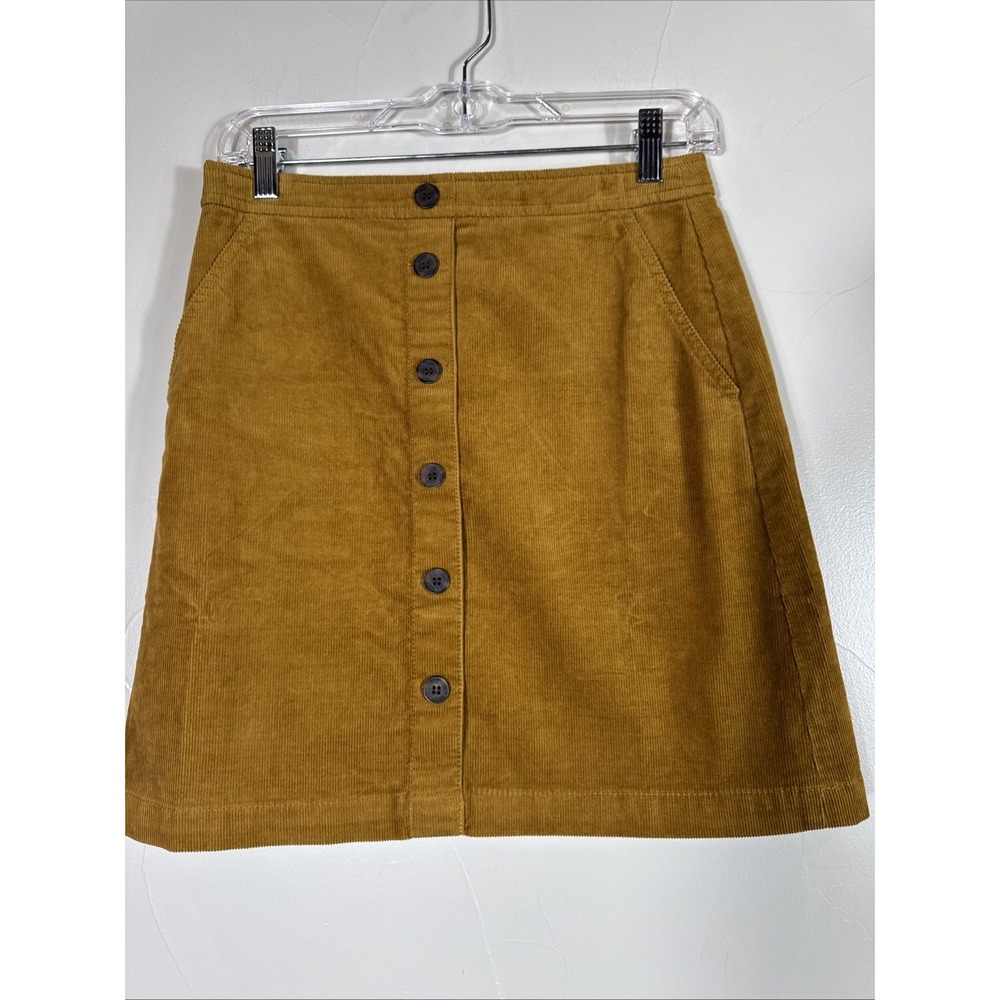 J. Crew Women's Mini Skirt In Corduroy  Size 2 Zip Closure Lined Button Front